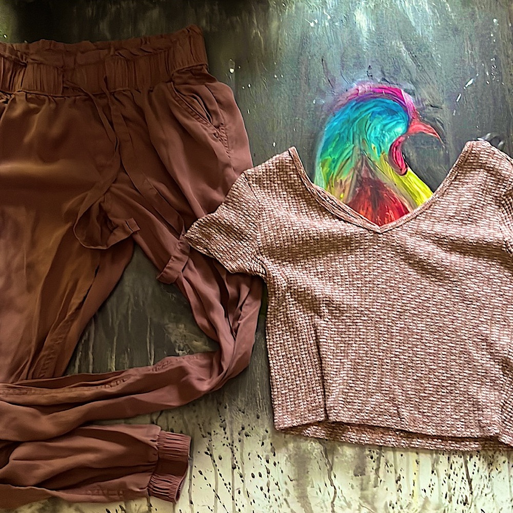 Soft artsy aesthetic outfit shirt+joggers